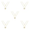 thumbnail image 2 of Sonducket Collar de plata de ley 925 simple y exquisito con mariposas dobles y mano de obra es oro fino Type2 NO2, 2 of 6