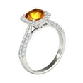 thumbnail image 4 of Aonejewelry 0.95 Ct. Ttw Diamond and Cushion Cut Citrine Ring in 10K White Gold, 4 of 4