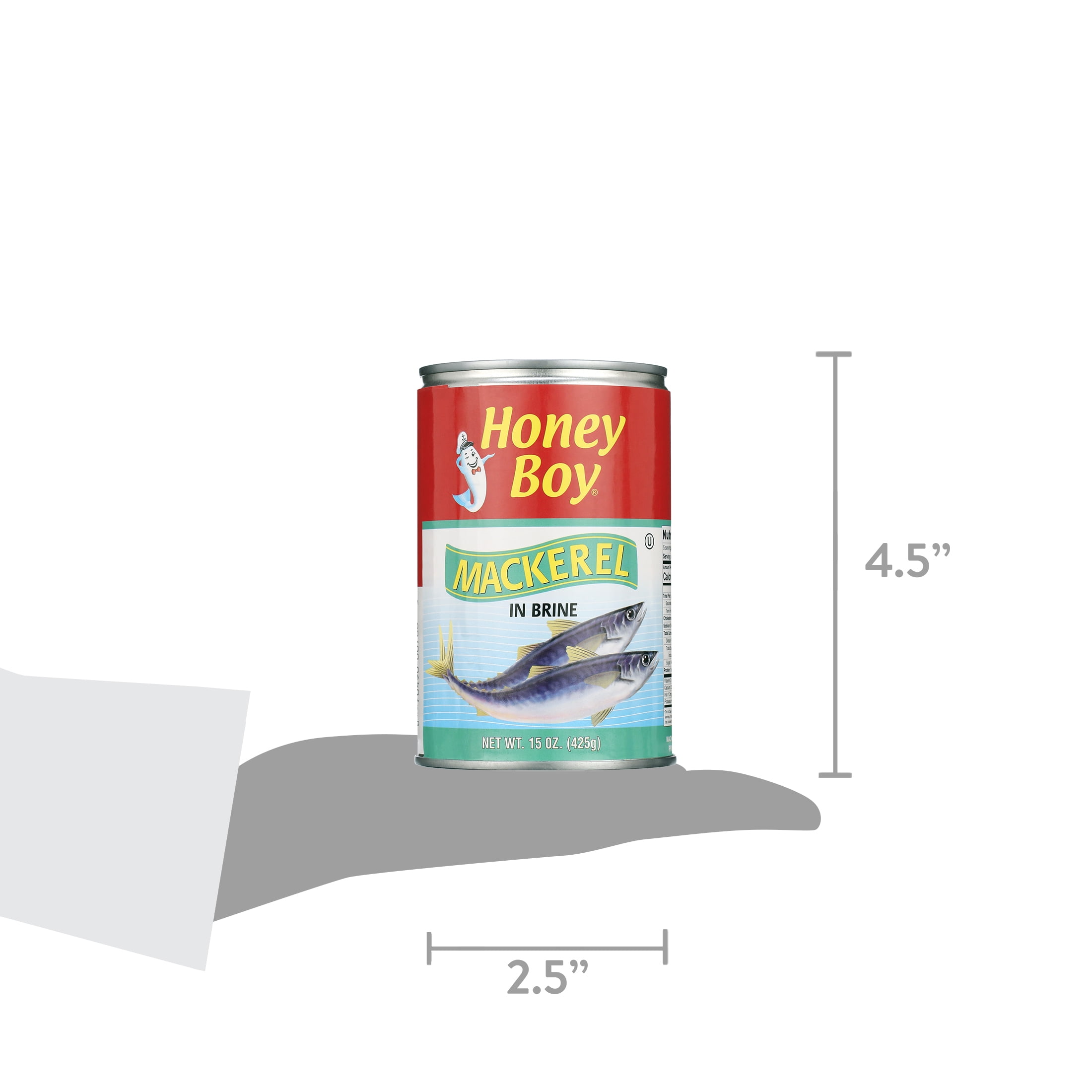 Honey Boy Canned Mackerel in Brine, 15 oz