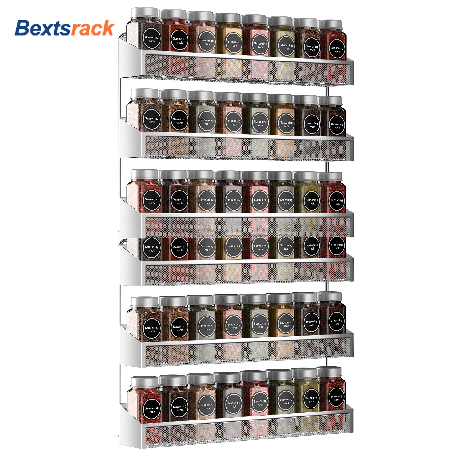 Bextsrack Set of 2 3 Layer Spice Racks for for Kitchen,Silver