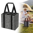 thumbnail image 2 of Reusable Wine Bottle Bag with Handles, Multi-Compartment Carrier for Red Wine Champagne Beer, Padded Fabric Tote for Transport, 10.6X10.6X7.1 Inches, 1 Wine Tote Bag, 2 of 9