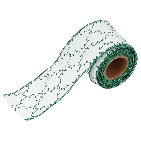 White and Green Trellis Christmas Ribbon, 2.5" x 25', by Holiday Time