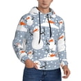 thumbnail image 2 of Pofeuu Happy Snowmen Snowfall Print Mens Casual Hooded Collar Drawstring Hoodies Pullover Sweatshirts Casual Long Sleeve Shirts-Large, 2 of 7