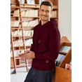 thumbnail image 5 of Coshow Men's Hooded Sweatshirt Casual Long Sleeve Waffle Knit Drawstring Pullover, 5 of 5