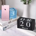 thumbnail image 2 of Wooden Perpetual Calendar Cube Calendar Block Month Date Display Home Office Decor (Black), 2 of 4