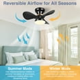thumbnail image 4 of 3 Blade Ceiling Fan with Light 23.6" Dimmable Ceiling Fan Light with Remote, 6 Speeds, Reversible, 4 of 12