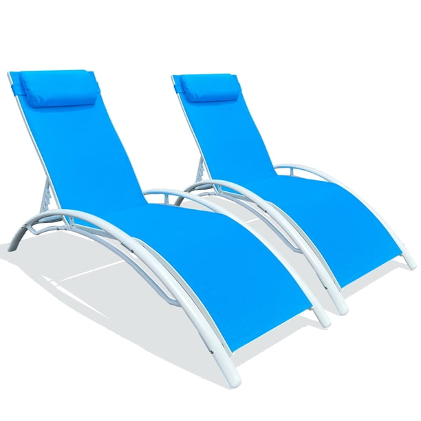 PROHIKER Patio Chaise Lounge Chair Set of 2 Outdoor Pool Lounge Chair