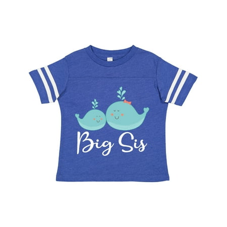 

Inktastic Big Sis Girls Whale Fish Sister Announcement Gift Toddler Toddler Girl T-Shirt
