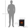 thumbnail image 3 of HOMCOM 16" Free Standing Electric Fireplace Portable Adjustable Stove Black, 3 of 10