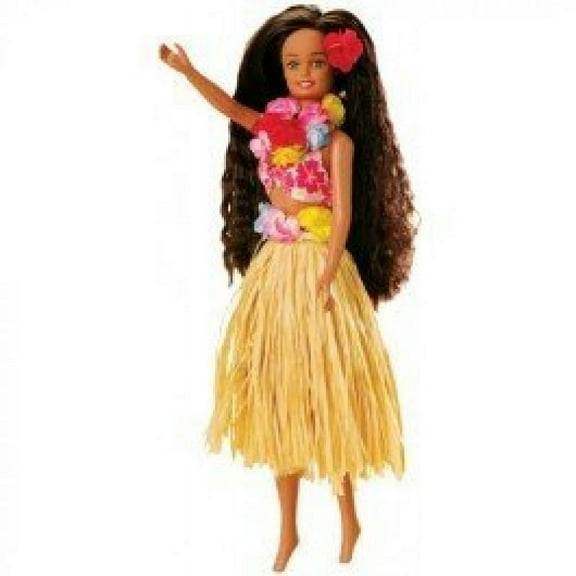 Hawaiian Collectibles Hula Fashion Doll, with Natural Raffia Skirt