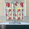 thumbnail image 3 of Kitchen Curtains and Valance Set 36 Inch Tier Pioneer Colorful Floral 3 Pieces Set Dining Room Small Curtain Drapes Cafe Curtains Valance for Home Decor Rod Pocket, 3 of 6