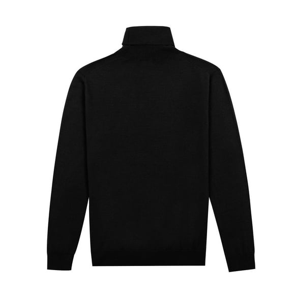 Krumba Women Turtleneck Wool Sweater: Long Sleeve Lightweight Pullover Jumper Black Size S
