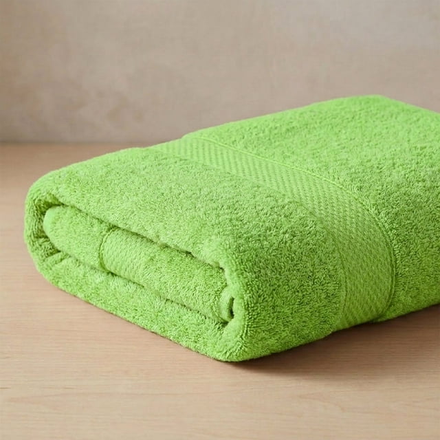 Toalla Baño Completo colores varios, 150x80cm - 620gr Suave Y Absorbente- Cenefa Bordada - VERDE 2