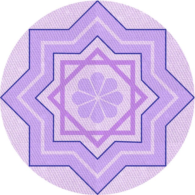 Ahgly Tapis Rond Lavable en Machine Intérieur Transitionnel Heliotrope Violet, 3 Pieds Rond