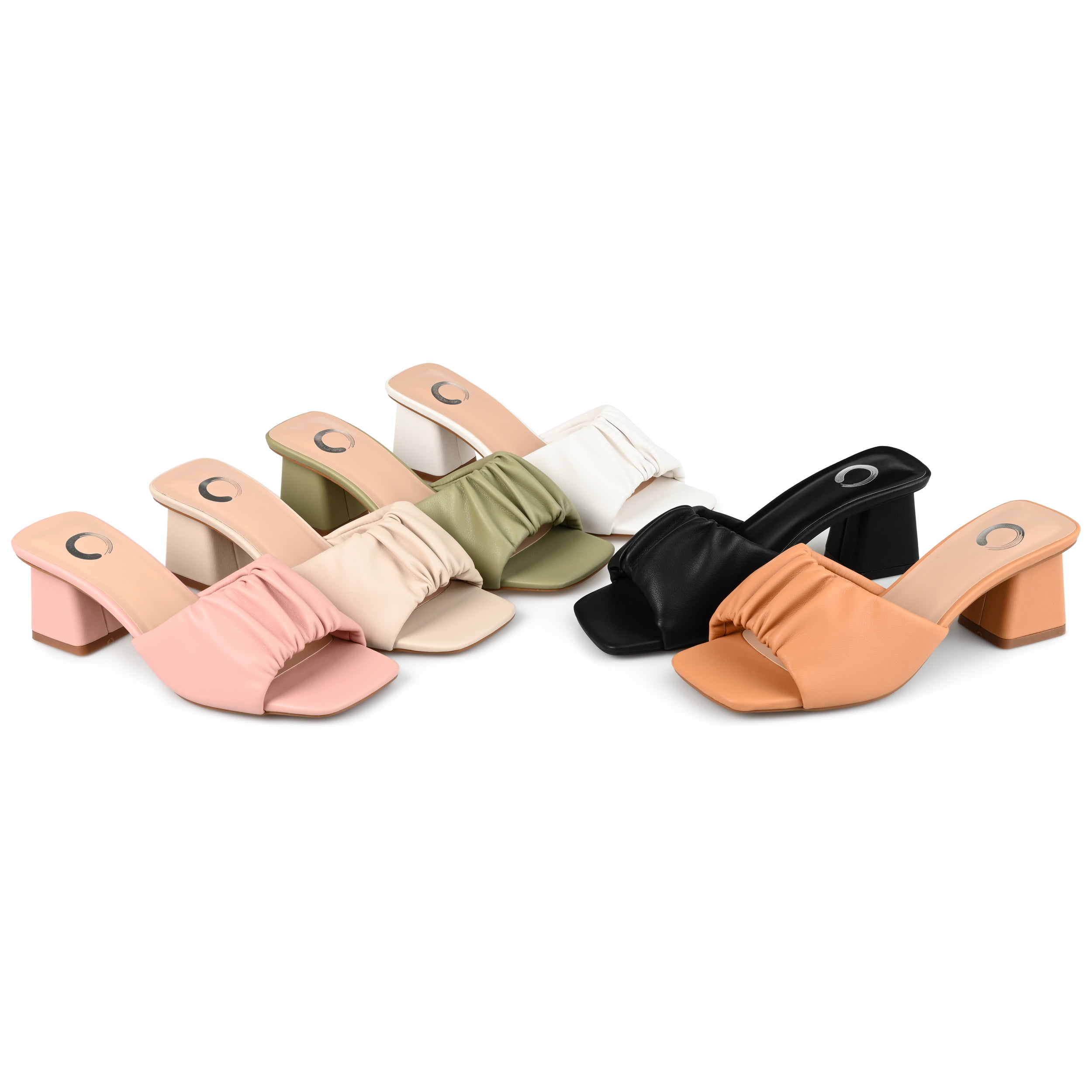 Journee Collection Womens Briarr Open Square Toe Block Heel Sandals