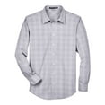 thumbnail image 4 of Devon & Jones DG520 Men's Crown Collection Glen Plaid Woven Dress Shirt-White/ Graphite/ Grey Heather-L, 4 of 5