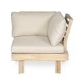 thumbnail image 5 of Christopher Knight Home 4-Piece Outdoor Conversation Sectional Set, Wood Frame with Cushions, Light White+Sand, 5 of 10