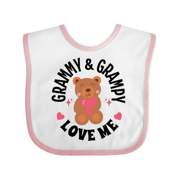 Inktastic Grammy and Grampy Love Me Grandchild Bear Boys or Girls Baby Bib