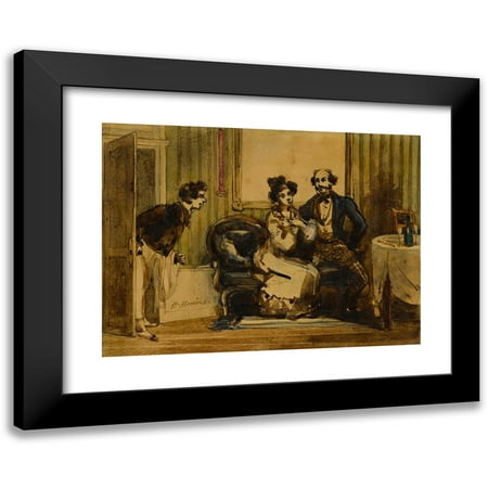 Henry Bonaventure Monnier 14x11 Black Modern Framed Museum Art Print Titled - A Restaurant Interior