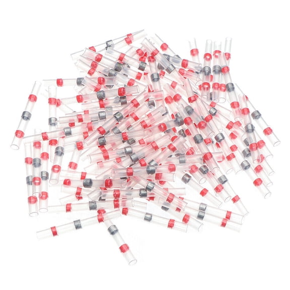 50PCS Solder Sleeve Seal Heat Shrink Butt Wire Connectors Terminals 22-18AWG US