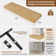 thumbnail image 4 of Floating Shelves for Wall, Wall Mounted Wood Floating Shelf with Invisible Brackets for Living Room, Bathroom, Bedroom, Kitchen Storage and Decor, 24 Inch Set of 2, Black, 4 of 8