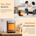 thumbnail image 4 of OSTBA Portable Space Heater for Indoor Use, 1500W Ceramic Electric Heater with ECO Thermostat, 70° Oscillation, Remote & 24H Timer, Safe Quiet Room Heater for Bedroom, Office, Desk, ETL Listed, 4 of 7