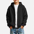 thumbnail image 2 of HAOTAGS Boys Zip Up Hoodie (3-14) Warm Zipper Long Sleeve Casual Hooded Jacket Black Size 11, 2 of 8