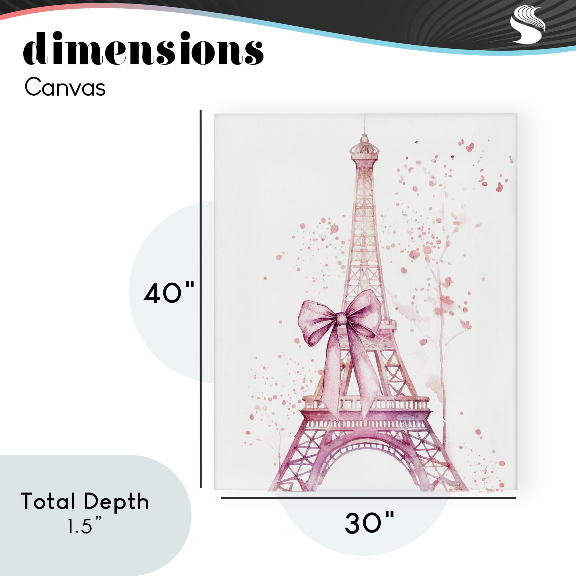 Bow Bedecked Paris Tower Canvas Wall Art, design by Kim Allen