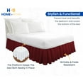 thumbnail image 2 of HNB Store Ruffled Bed Skirt Easy Fit 18" inch Drop | Microfiber Made | Decorative Short Queen Size Bedskirt | Burgundy, 2 of 7