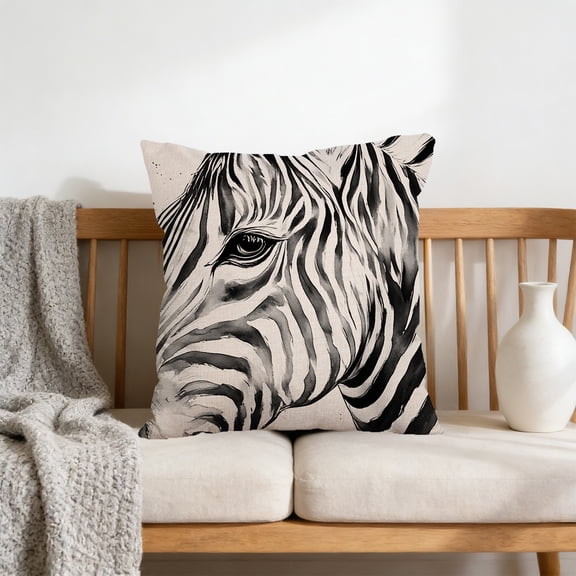 Throw Pillows for Couch, Cottons Linen Cushion Cover Sofa Pillow For Living Room Office Or Model Unit Lumbar Support Cushion Horse-Print Pillowcase