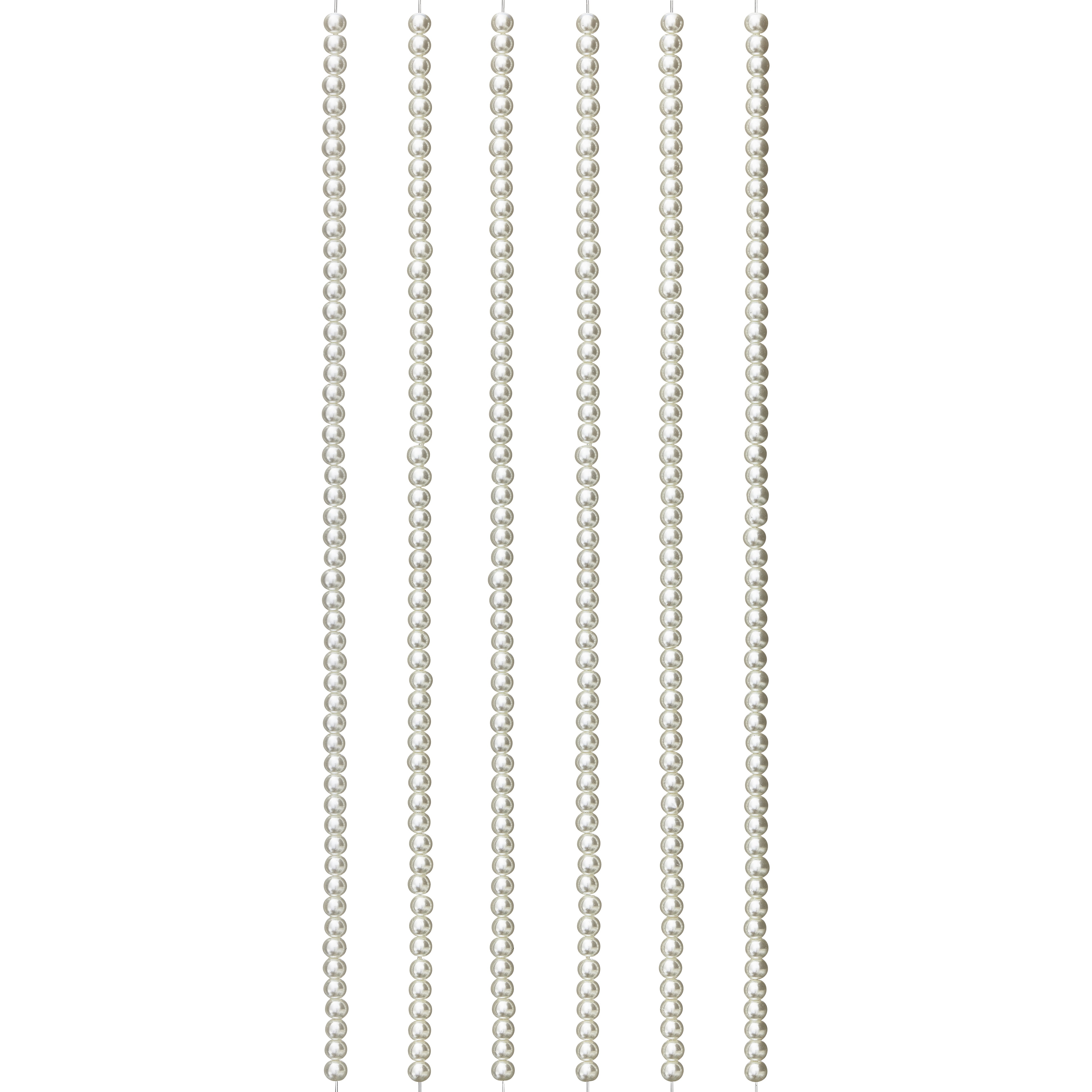 Bead Landing White Pearl Glass Beads, 4mm, 12 Pack