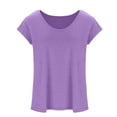 thumbnail image 6 of Elainilye Fashion Womens Summer Tops Solid Color Cap Sleeve Blouses T-Shirt Casual Loose Fit Basic Tank Tops,Purple, 6 of 9