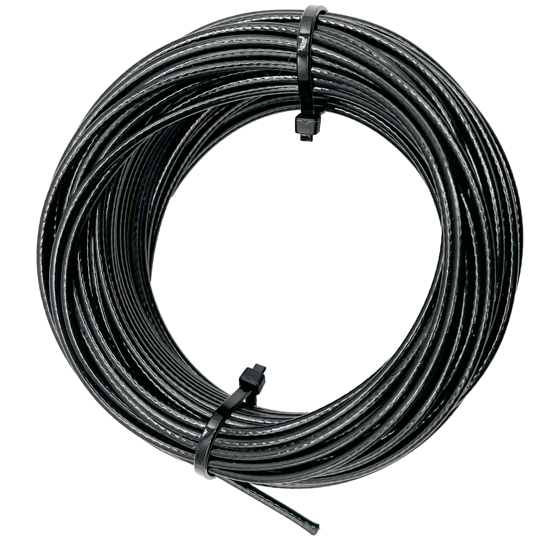 String Light Hanging Kit, 60 ft Black Vinyl-Coated Wire Rope and accessories, String Light Guide/Suspension Kit, Peerless Chain, 4741060K