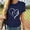 Dark Blue, variant on 2 Pcs Womens Valentine's Day T Shirt Cute Love Heart Graphic Tee Summer Casual Short Sleeve Crewneck for Her