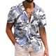 thumbnail image 1 of Camisas De Vestir Para Hombre Manga Larga Hombres Casual Manga corta Primavera Verano Turndown Neck 3D Impreso Camisas Moda Top Blusa Camisas (White, XL), 1 of 4