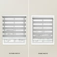 thumbnail image 4 of CHICOLOGY Blackout Zebra Roller Shades |62"W X 72"H| Dual Layer Light Filtering Blinds | Cordless Window Shades for Home & Office | Easy Install | Icy Grey, 4 of 4