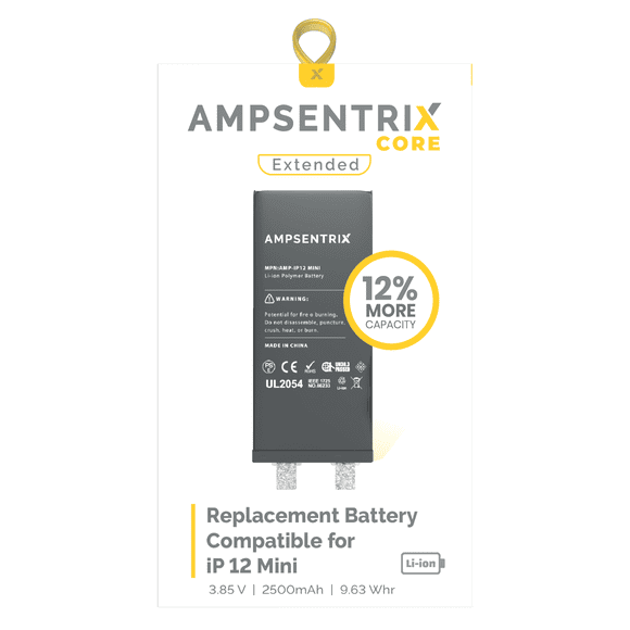 Replacement Replacement High Capacity Battery Core Compatible With iPhone 12 Mini (Spot Welding Required) (AmpSentrix Core Extended)