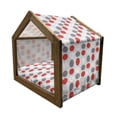 thumbnail image 2 of Mid Century Pet House, Big Circular Spots and Oval Shapes Combined the of Geometry, Outdoor & Indoor Portable Dog Kennel with Pillow and Cover, 5 Sizes, Grey Red White, by Ambesonne, 2 of 5
