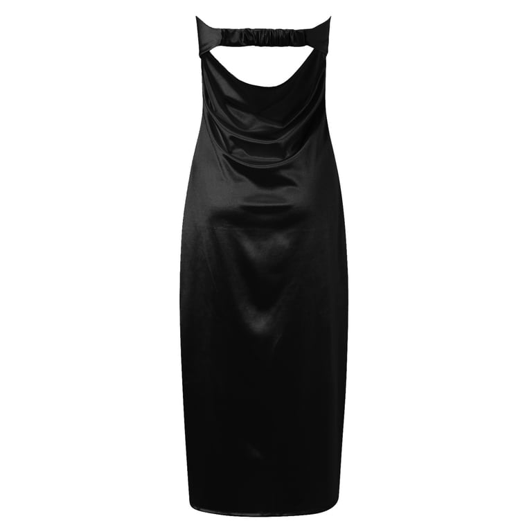 breast cups for backless dress Halter Backless Pleats Satin Maxi Dress – IULOVER