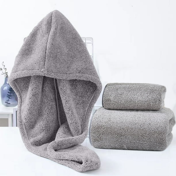 Juego de toallas de baño sobredimensionadas de 3 - sábanas extra grandes, gorro de ducha y paño - microfibra súper suave y absorbente para gimnasio, spa y hotel