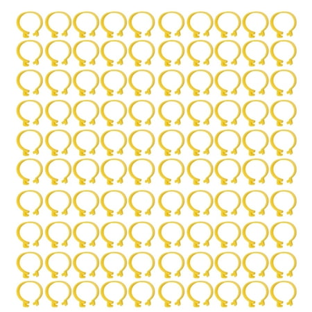

Poultry Feet Rings Plastic Reusable Duck Leg Bands Clips For Geese Yellow 18mm/0.71in