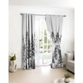 thumbnail image 3 of Black Pine Tree Blackout Curtains for Bedroom/Living Room, Thermal Insulated Kitchen Curtains, Vintage Watercolor Botanical Grommet Darkening Window Treatment Drapes 42"x63"x2, 3 of 8
