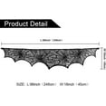 thumbnail image 2 of Vorkoi Halloween Fireplace Mantle Decorations,Black Lace Spiderweb Fireplace Mantle Scarf Cover Garland Festive Party Supplies 18 x 98 inch, 2 of 6
