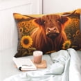 thumbnail image 4 of Honeii Vintage Sunflower Cow B Print Pillow Cases,Plush Throw Pillow Covers,Decorative Pillowcase for Sofa, Couch, Living Room-20"x30", 4 of 6