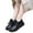 Black, variant on Women's Fleece Lined Leather Ankle Boots Wedge Platform Plush Ankle Boots Winter Warm Slip On Dress Shoes with Adjustable Strap Red 6.5