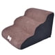 thumbnail image 3 of Rampa para perros de 3 escalones, lavable a máquina, con cubierta, pendiente suave, para perros mayores, gatos, resistente a arañazos, antideslizante, Café, 3 of 8