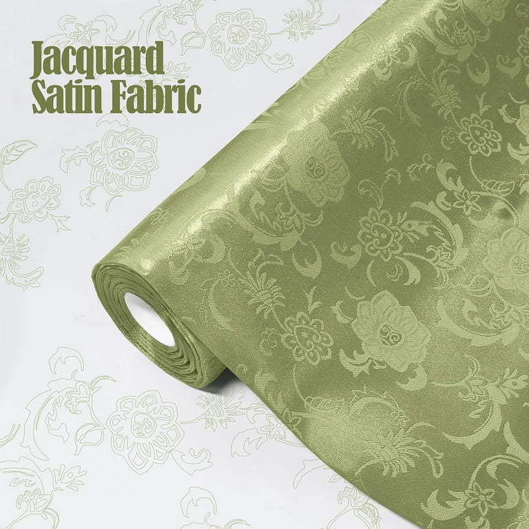 EP Sage Green Satin Jacquard Fabric 5 Yard, 60 Inch Wide Shiny Cloth,  Sunflower Pattern Silky Brocade for Tablecloth, Table Runner, Napkins, Dress,  Bedding Sheet, DIY Crafts - Walmart.com
