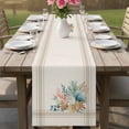 thumbnail image 4 of Summer Coastal Table Runner 36 Inches, Nautical Beach Marine Life Beige Striped Bed Runner Dresser Scarves Tabletop for Indoor Outdoor Parties/Ceremony/Banquet, 13"x 36", 4 of 8