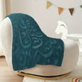 thumbnail image 3 of Blue Persian Calligraphy Lightweight Flannel Printed Blanket - Ultra Soft & Warm, All-Season Cozy Plush for Couch, Bed, Office, Camping Nap - Perfect Decorative Gift, 3 of 10