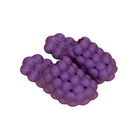 

Pudcoco Men Women Slippers Bump Bubble Massage Anti-Slip Ergonomic Soft Comfortable Lightweight Home Slippers